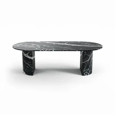 Tables Salle à Manger - Refleko - Tables à manger - Marbre Nero Maquina - 180X100X75 cm - STONE VALLEY