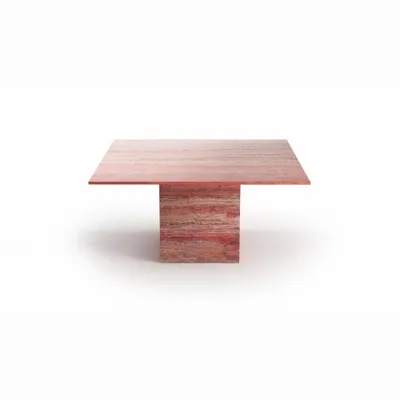 Dining Tables - Carrera - Dining Tables - Red Travertine - 100X100X75 cm - STONE VALLEY
