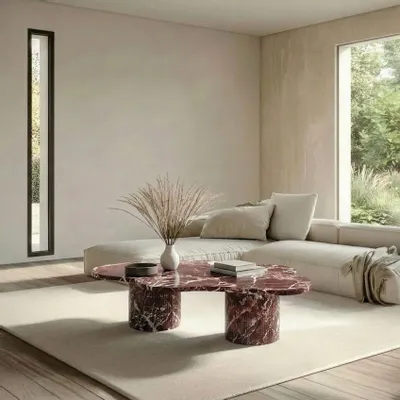 Tables basses - Nunoca - Tables basses - Marbre Rosso Levano - 130X80X40 cm - STONE VALLEY