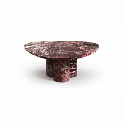 Coffee tables - Rivage - Coffee Tables - Rosso Levano Marble - 100X100X40 cm - STONE VALLEY