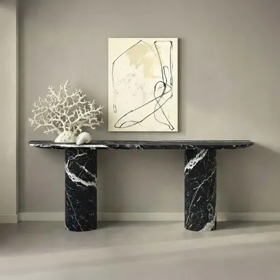 Console table - Ombrure - Console Table - Nero Maquina Marble - 160X40X85 cm - STONE VALLEY