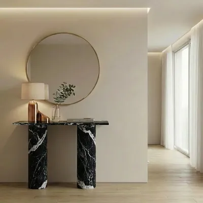 Console table - Mini Shade - Console Table - Nero Maquina Marble - 100X30X85 cm - STONE VALLEY