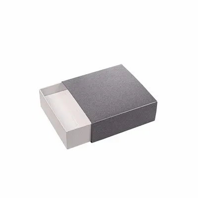 Cadeaux - Écrin vide-poche à tiroir carton irisé gris anthracite et gris clair - LAVAL 1878