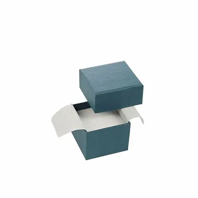 Cadeaux - Écrin bague carton lisse mat bleu canard - LAVAL 1878
