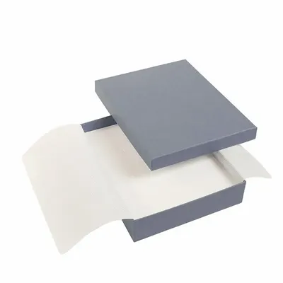 Gifts - Matte blue-grey smooth cardboard necklace box - LAVAL 1878