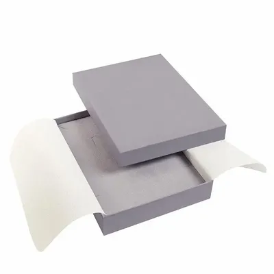Gifts - Smooth, matte grey cardboard necklace box, 16cm long - LAVAL 1878