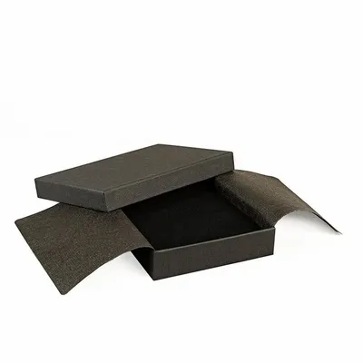 Gifts - Black matte grained cardboard necklace box, 16cm long - LAVAL 1878
