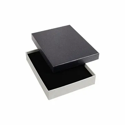 Gifts - Iridescent cardboard necklace box in anthracite grey and light grey, 16cm long - LAVAL 1878