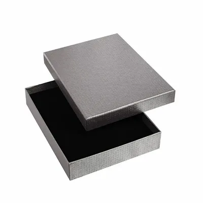 Cadeaux - Écrin collier carton aspect gaufré cannelé gris - LAVAL 1878