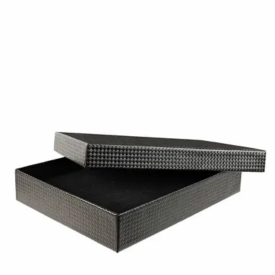 Cadeaux - Écrin collier carton aspect gaufré cannelé noir - LAVAL 1878