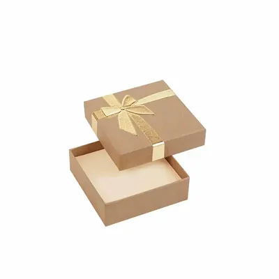 Gifts - Natural kraft cardboard box, gold-printed hot foil stamped bow - LAVAL 1878