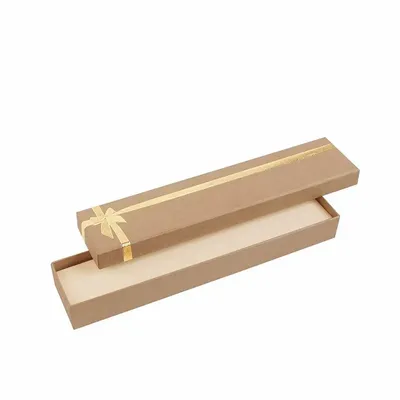 Cadeaux - Écrin bracelet carton kraft naturel, noeud dorure à chaud imprimé doré - LAVAL 1878