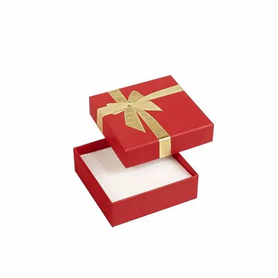 Gifts - Matte red cardboard box, gold-stamped gold-printed bow - LAVAL 1878