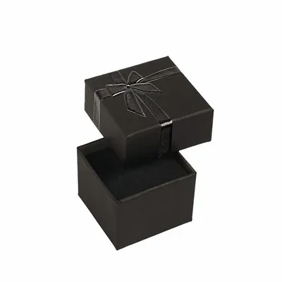 Gifts - Matte black cardboard ring box, black printed hot foil stamped bow - LAVAL 1878