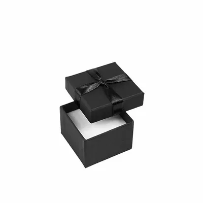Cadeaux - Écrin bague carton noir, noeud ruban aspect satin - LAVAL 1878