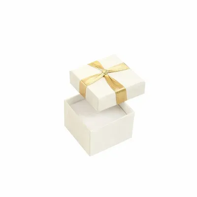 Gifts - Off-white cardboard ring box, satin-look ribbon bow - LAVAL 1878