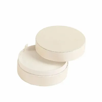 Gifts - Round necklace box, matte white iridescent cardboard - LAVAL 1878