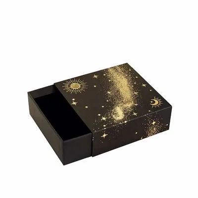 Cadeaux - Écrin kraft noir, tiroir - ciel astral dorure à chaud dorée - LAVAL 1878