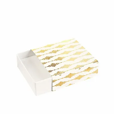 Gifts - Matte white trinket tray with drawer - gold foil-stamped jewels - LAVAL 1878