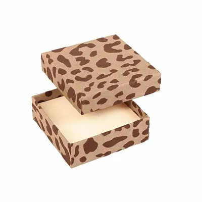 Gifts - Brown cardboard and paper trinket tray with leopard print - LAVAL 1878