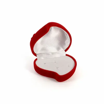 Gifts - Heart-shaped box for 2 wedding rings, red synthetic velvet - LAVAL 1878