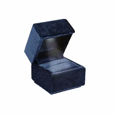 Gifts - LED ring case, square in dark blue synthetic velvet - LAVAL 1878