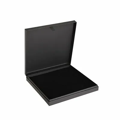 Gifts - Black hinged cardboard necklace box with a rubberized finish - LAVAL 1878