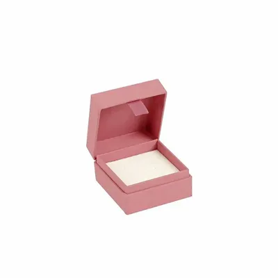 Cadeaux - Écrin bague/B.O. carton aspect gommé à charnière vieux rose - LAVAL 1878