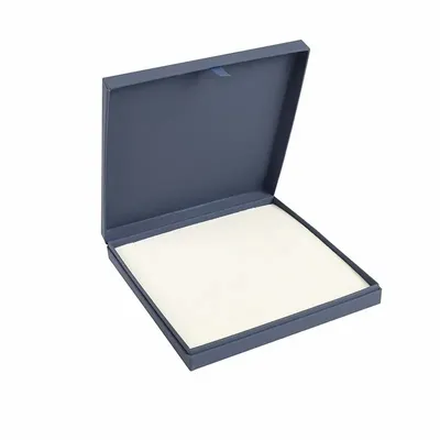 Gifts - Blue hinged cardboard necklace box with a rubberized finish - LAVAL 1878