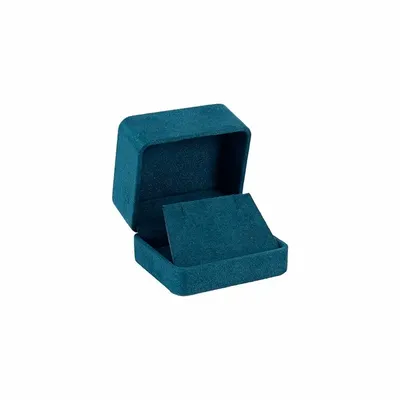 Gifts - Earring case with synthetic suede-like finish, duck blue - LAVAL 1878