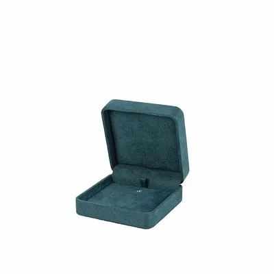 Cadeaux - Écrin B.O./pendentif gainé synthétique aspect suédine, bleu canard - LAVAL 1878