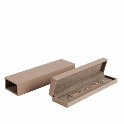 Gifts - Taupe synthetic-coated rubberized bracelet case, matching pouch - LAVAL 1878