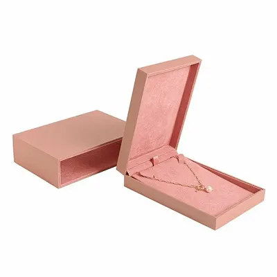 Cadeaux - Écrin collier gainé synthétique aspect gommé vieux rose, étui assorti - LAVAL 1878