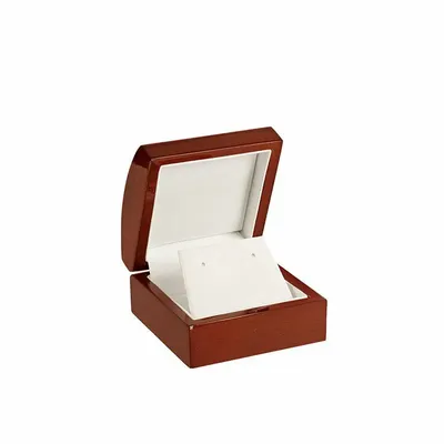 Gifts - High-gloss varnished beechwood earring case, light brown - LAVAL 1878