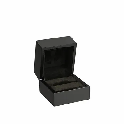 Gifts - Black satin-painted wooden ring box - LAVAL 1878