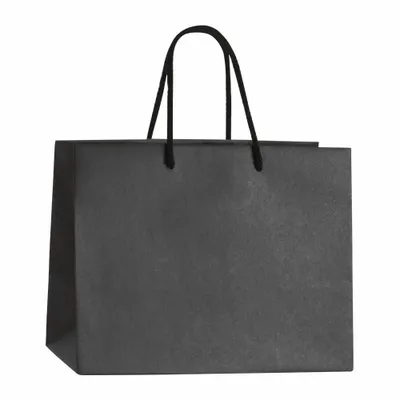 Gifts - Premium black kraft paper bags, 24 x 14 x H 19cm, 175g (x10) - LAVAL 1878