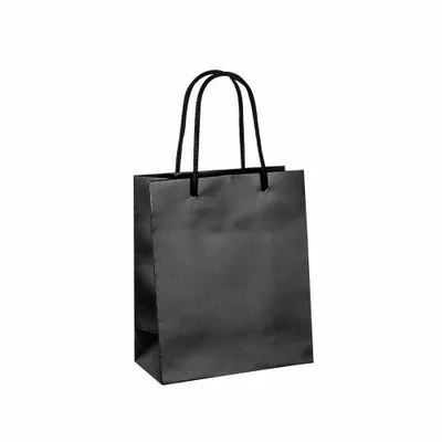 Gifts - Matte black paper bags 16 x 8 x H 19cm, 190g (x12) - LAVAL 1878