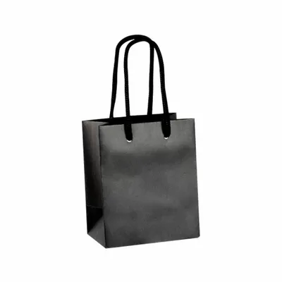 Gifts - Matte black paper bags 10 x 6.5 x H 12cm, 190g (x12) - LAVAL 1878
