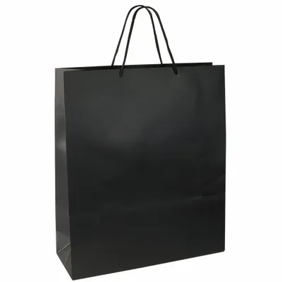 Gifts - Matte black paper bags 36 x 12 x H 41cm, 190g (x12) - LAVAL 1878