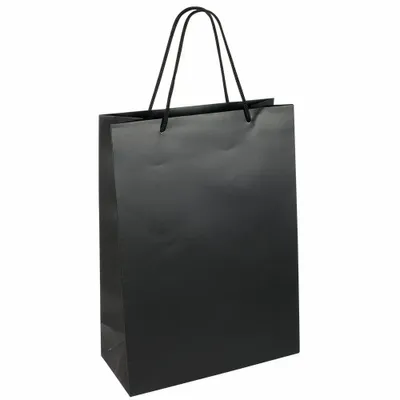 Gifts - Matte black paper bags 27 x 12 x H 37cm, 190g (x12) - LAVAL 1878