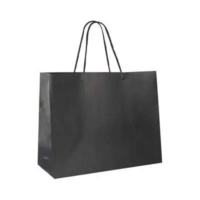 Gifts - Matte black paper bags 32.7 x 13.6 x H 26.4cm, 190g (x12) - LAVAL 1878