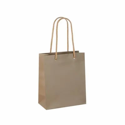 Gifts - Taupe matte paper bags 16 x 8 x H 19cm, 190g (x12) - LAVAL 1878
