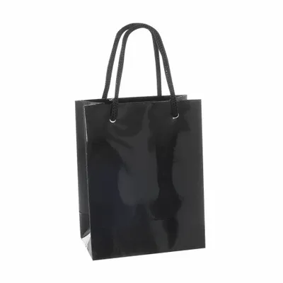 Gifts - Glossy black paper bags 11.4 x 6.4 x H 14.6cm, 190g (x25) - LAVAL 1878