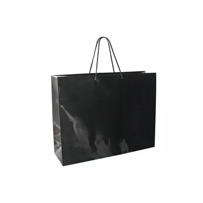 Gifts - Glossy black paper bags 43 x 12 x H 32cm, 190g (x10) - LAVAL 1878