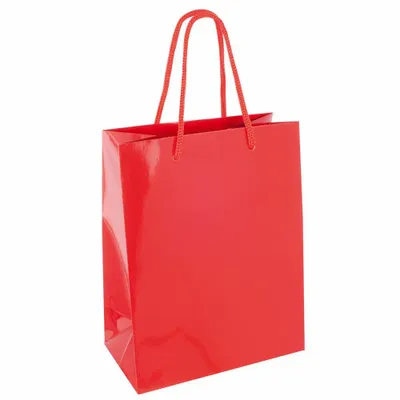 Cadeaux - Sacs papier brillant rouge 18 x 10 x H 22,7cm, 190g (x10) - LAVAL 1878