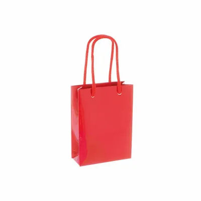 Gifts - Glossy red paper bags 8.1 x 3.3 x H 10.8cm, 190g (x25) - LAVAL 1878