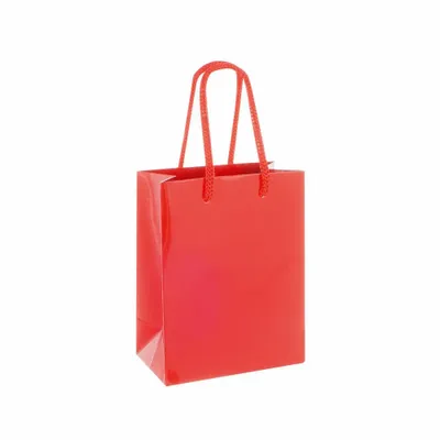 Gifts - Glossy red paper bags 11.4 x 6.4 x H 14.6cm, 190g (x25) - LAVAL 1878