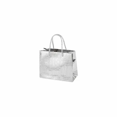 Gifts - Silver crocodile-effect shiny paper bags - LAVAL 1878