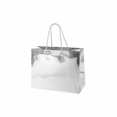 Gifts - Silver crocodile-effect shiny paper bags - LAVAL 1878