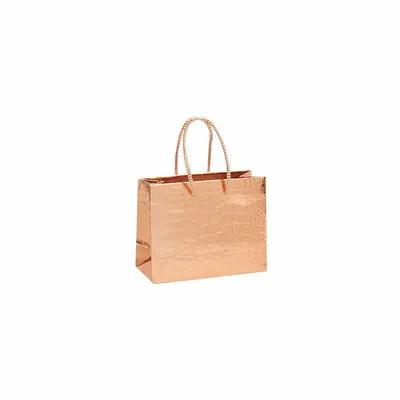 Gifts - Shiny paper bags with a gold-rose crocodile-effect finish - LAVAL 1878